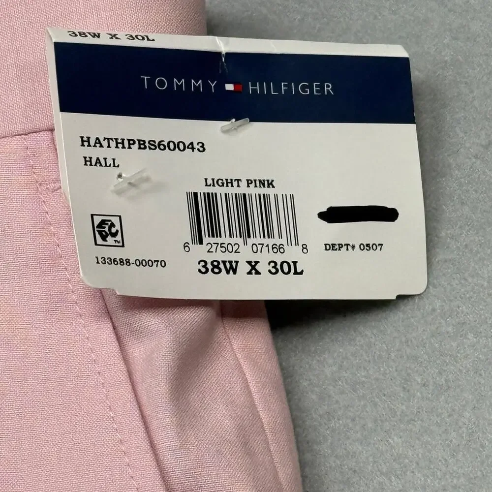Tommy Hilfiger Men's Modern-Fit Stretch Suit Pants LT Pink 38x30 Retail $135.00